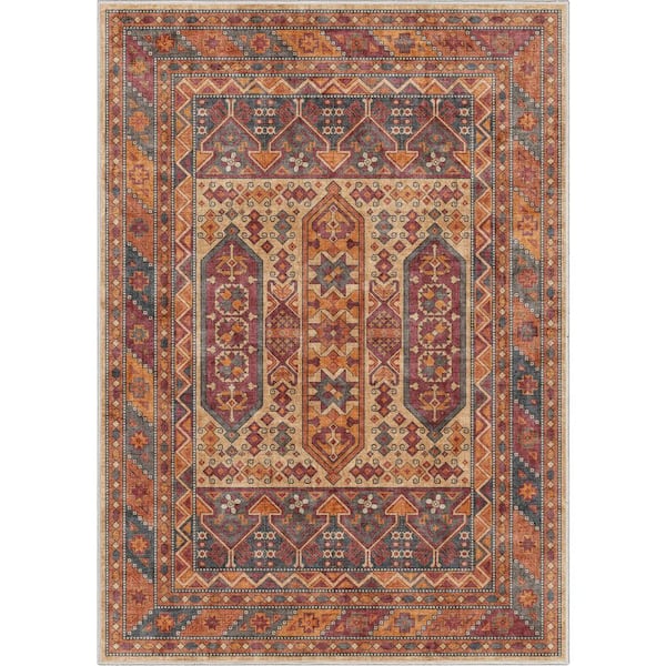 Multi Color 5 ft. 3 in. x 7 ft. 3 in. Apollo Praha Vintage Global Tribal Area Rug