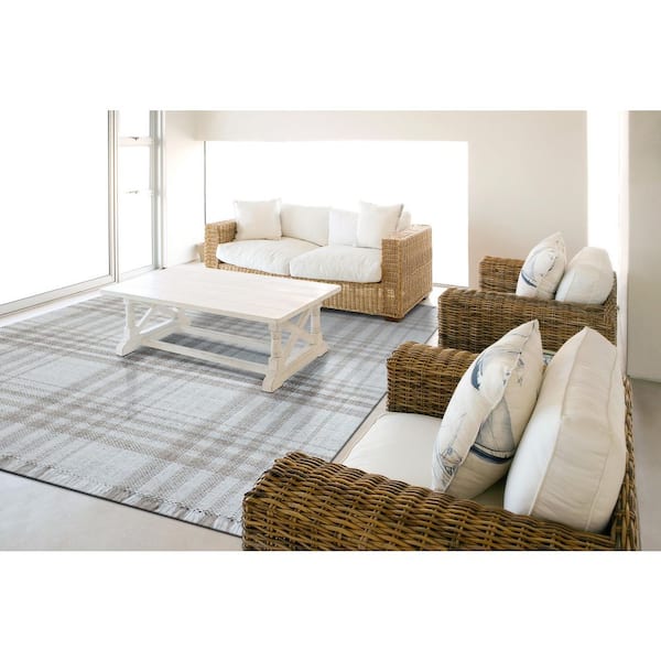 Titus 5 ft. X 8 ft. Taupe/Ivory Plaid Indoor Area Rug