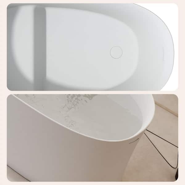 CASAINC 51 in. x 27.6 in. Freestanding Stone Resin Solid