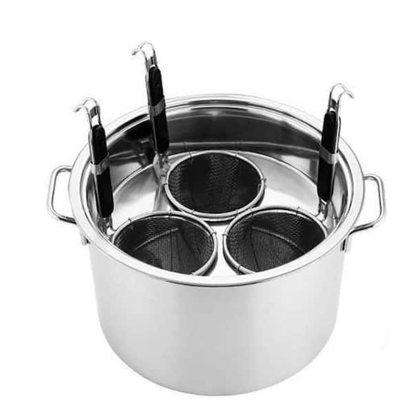 Stainless Steel Pasta Cooker Set with 3-Piece Strainer Basket, 8