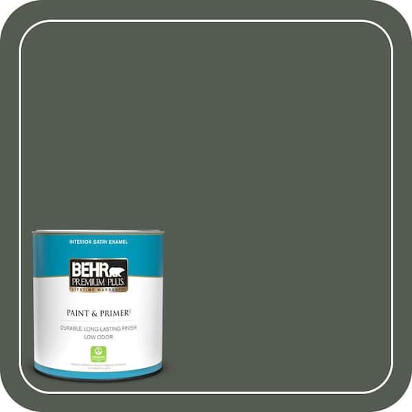 BEHR PREMIUM PLUS 1 qt. #N410-7 North Woods Satin Enamel Low Odor Interior Paint & Primer