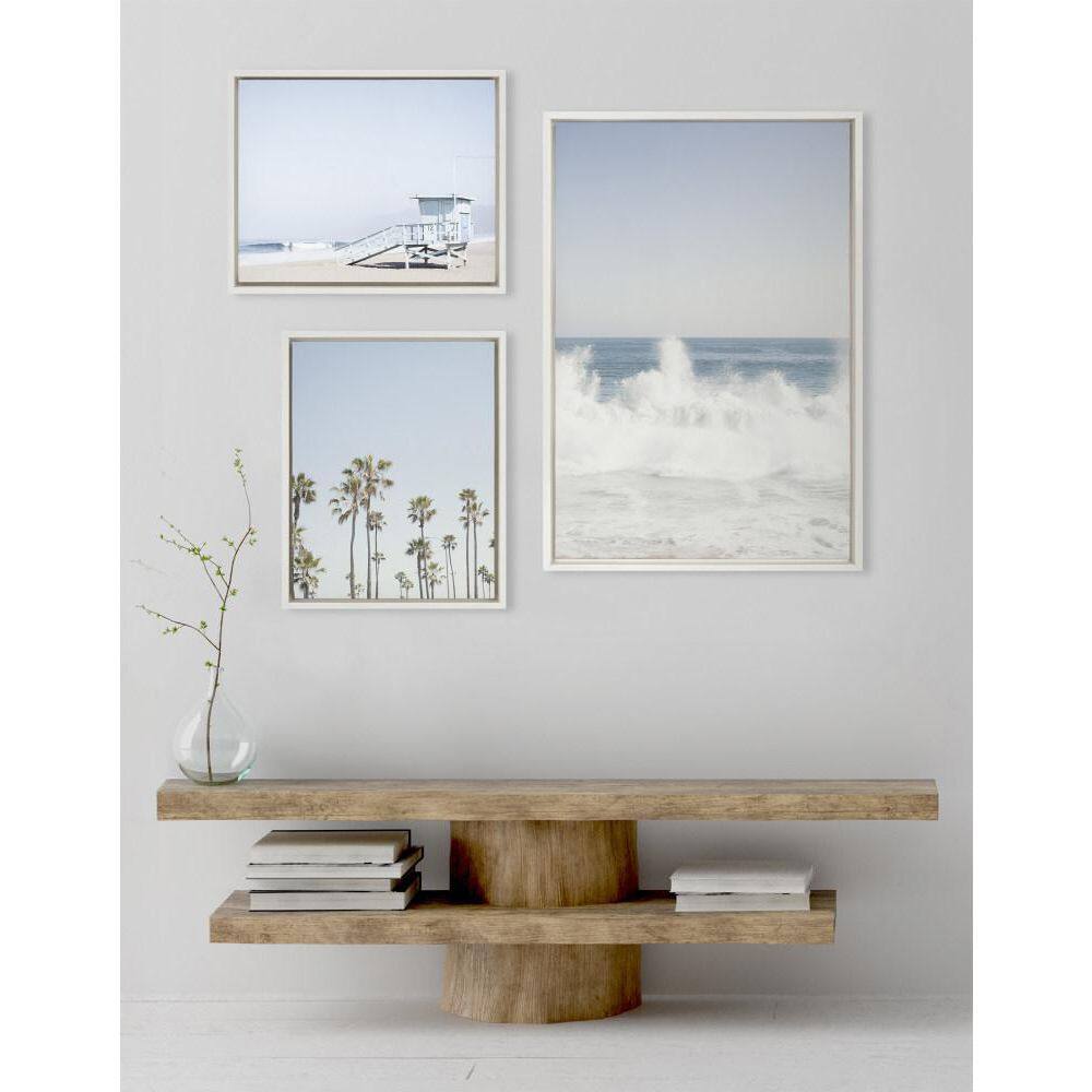 Sylvie Coastal Beach Framed Canvas Art Set, 23x33, 16x20