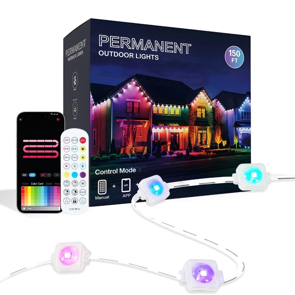 150ft Permanent Outdoor Lights Pro, App & Remote, RGB Eternity Eaves Lights IP67 Waterproof, House Roof String Light price history on PriceWatchPro