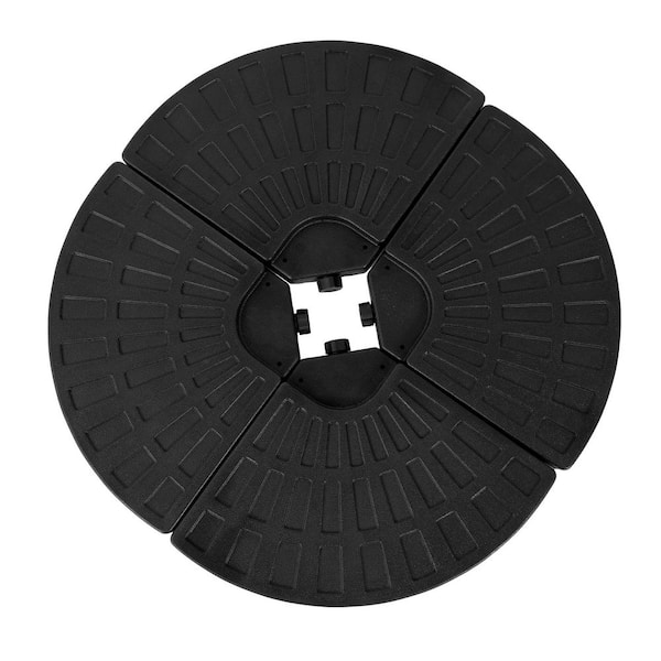 Plastic Heavy-Duty Cantilever Offset Patio Umbrella Base in Black for with U Locking for Water or Sand