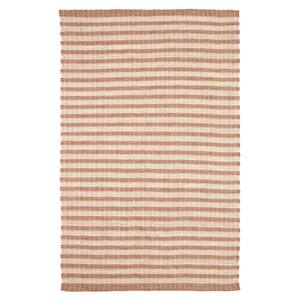 Coral 5 ft. x 8 ft. Rectangle Striped Panipat Cotton, Jute Area Rug