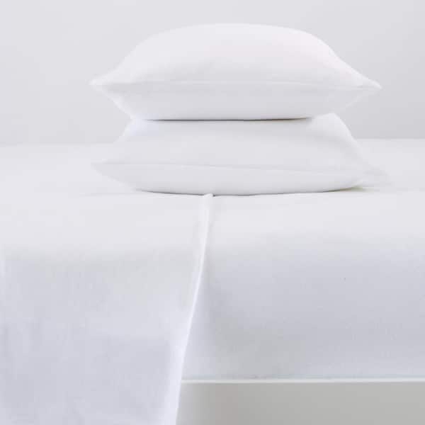 FRESHFOLDS 4-Piece Winter White 100% Premium Cotton Flannel King Sheet Set