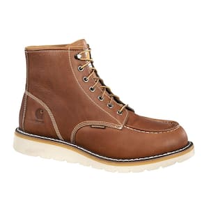 Brown steel toe boots best sale