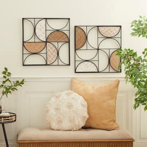 Brown Metal Contemporary Wall Decor (Set of 2)