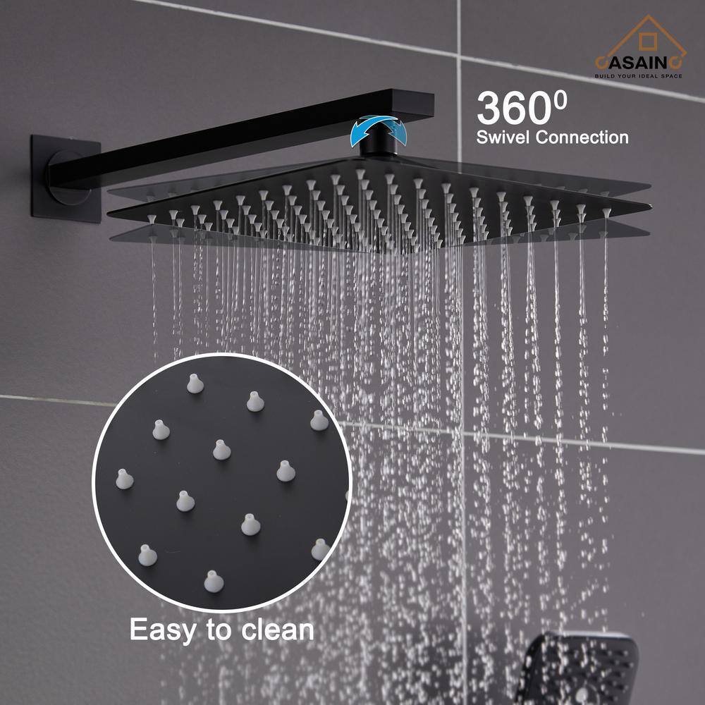 Nickel Wall-Mounted Multi-Head Rain Shower System with Filter