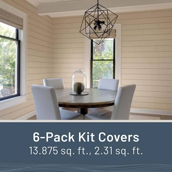 1 in. x 6 in. x 8 ft. Timeless Linen Smooth Painted Nickel Gap Shiplap Wood Pine Board (6-Pack)