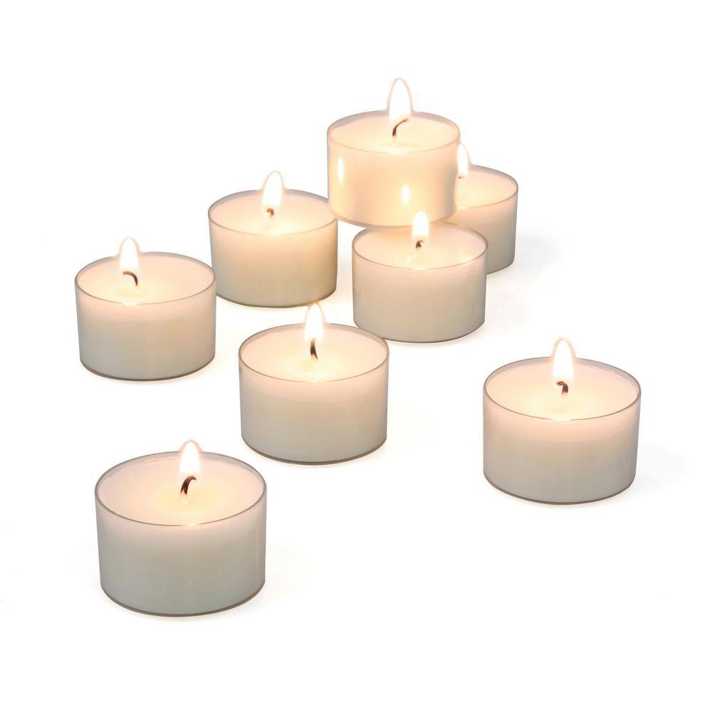 White Palm Wax Long Burning Tealight Candles, 48 Pack