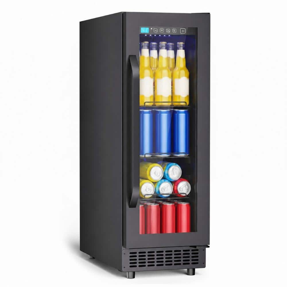 12 in. 2 cu.ft 60 Cans Commercial Refrigerator with UV Protective Glass Door, 37Â°F-64Â°F