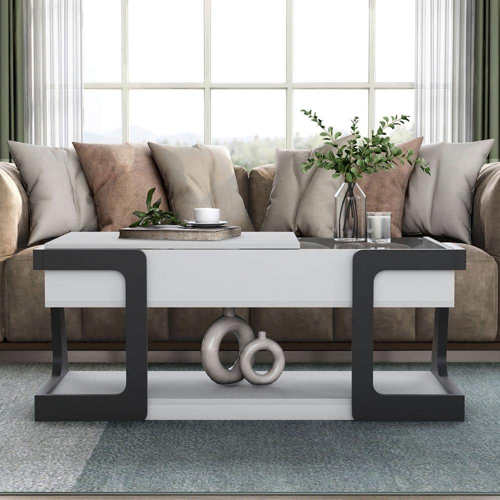 Oakley White and Black Composite Coffee and End Table Set