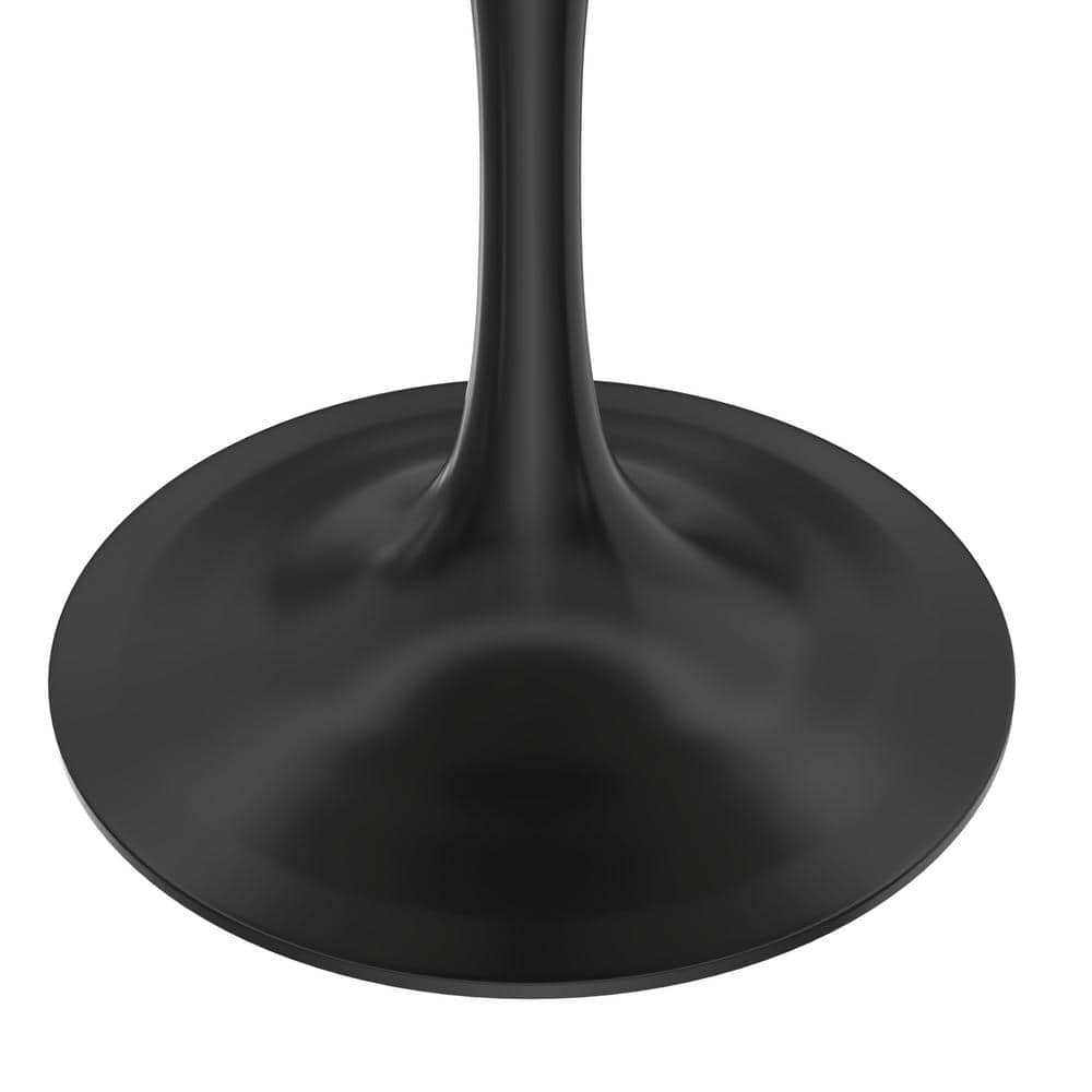 Verve 36" Round Sintered Stone Table with Black Steel Base