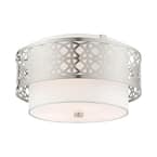 Calinda 3 Light Brushed Nickel Semi Flush Mount