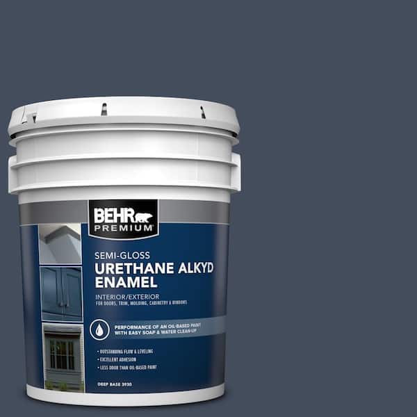 BEHR PREMIUM 5 gal. #S520-7 Night Flight Urethane Alkyd Semi-Gloss Enamel Interior/Exterior Paint