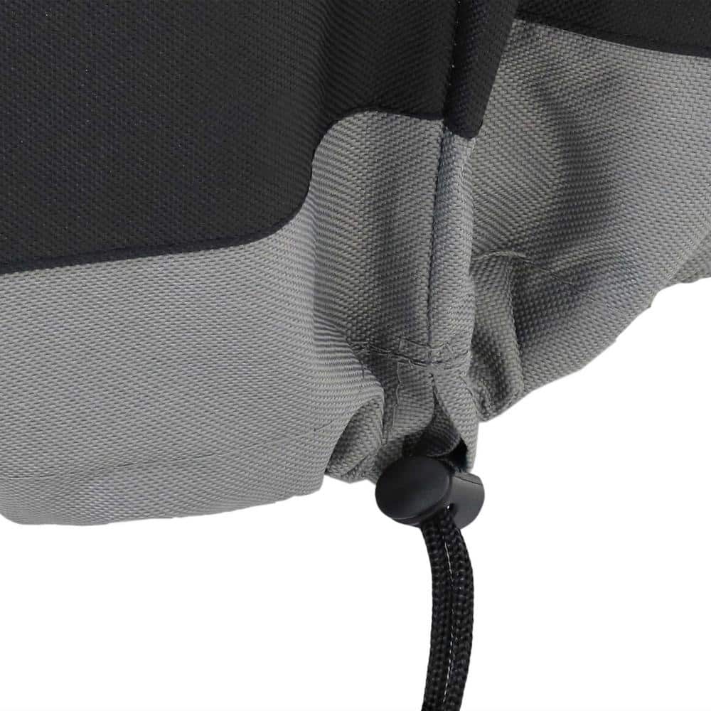 30-Inch Black and Gray Heavy-Duty Polyester Round Fire Pit Cover