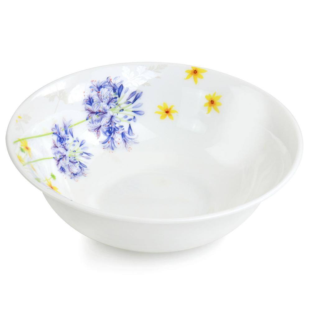 Violet and Yellow Floral Ceramic Dinnerware Set for 4