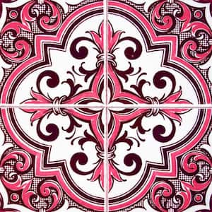 Pink/White H52 12 in. x 12 in. Vinyl Peel and Stick Tile (24-Tiles, 24 sq. ft./Pack)