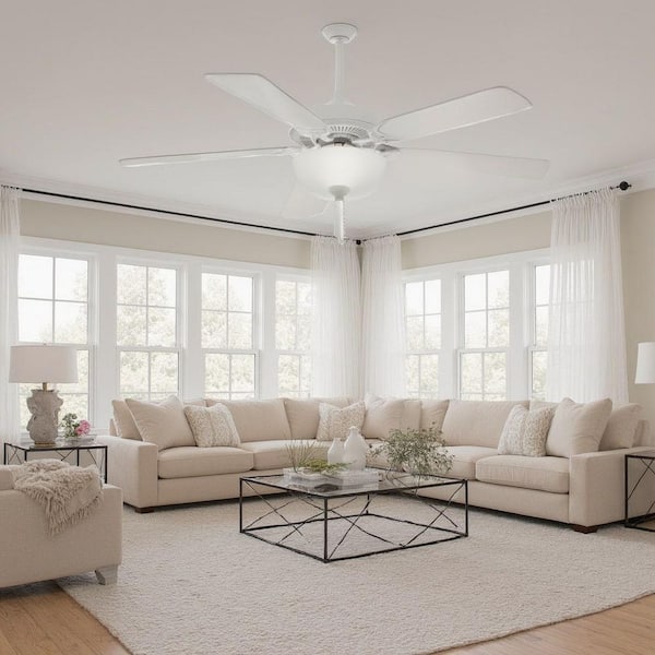 Contractor Uni-Pack 52 in. LED Indoor White Ceiling Fan with Light Kit