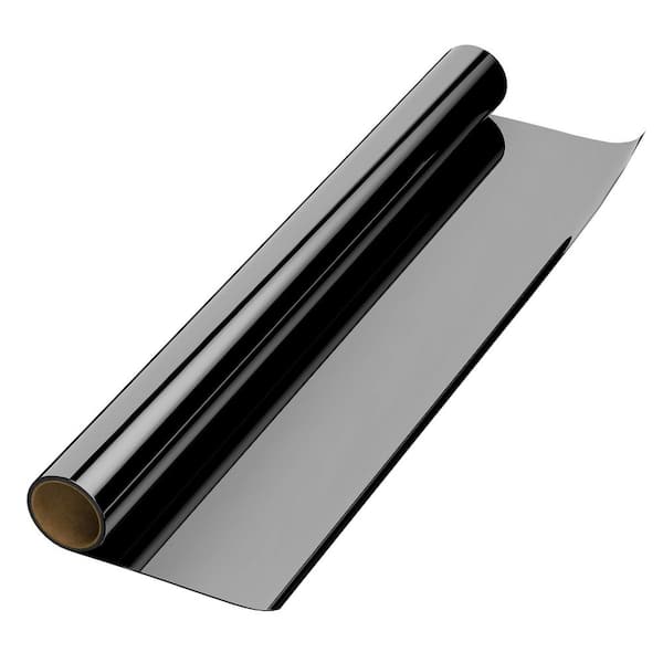 28 in. W x 197 in. L Heat Blocking Anti UV Daytime Blackout Decorative Window Film with One Way Reflective, Dark Gray