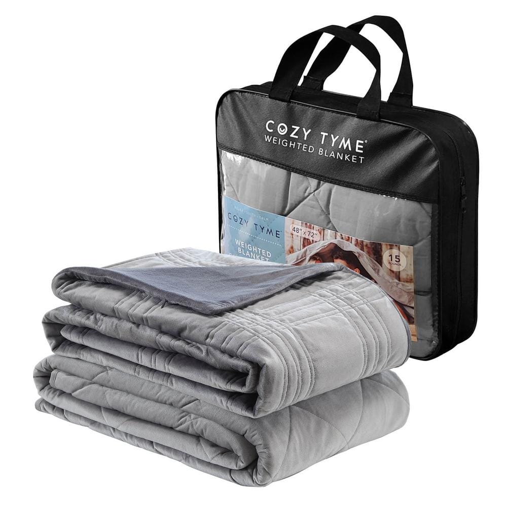 COZY TYME Ekon Grey Polyester Queen Fur 60 in. x 80 in. 15 Pound