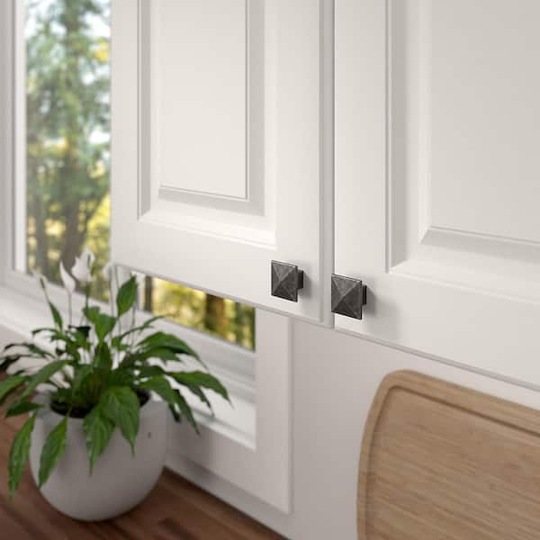 McKenzie Collection 1-1/4 in. (32 mm) Modern Pewter Square Cabinet Knob