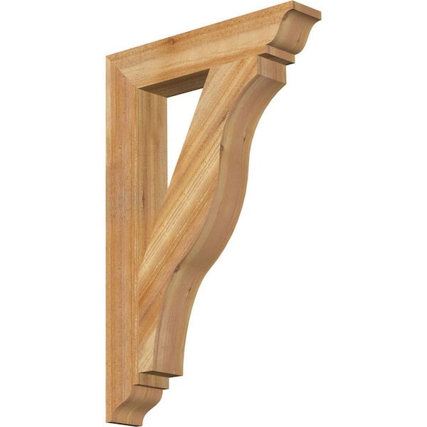 Ekena Millwork 4 in. x 34 in. x 22 in. Western Red Cedar Funston Traditional Rough Sawn Bracket