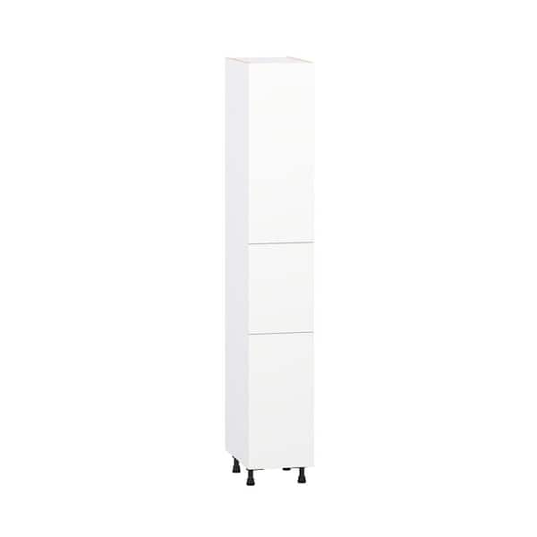 Timberline 15 in. W x 24 in. D x 94.5 in. H Assembled Slab Pantry Kitchen Cabinet in Bright White