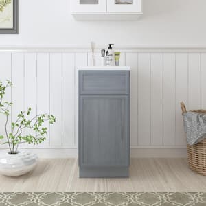 15 in. W x 21 in. D x 32.5 in. H 1-Drawer Bath Vanity Cabinet Only in Smoky Gray