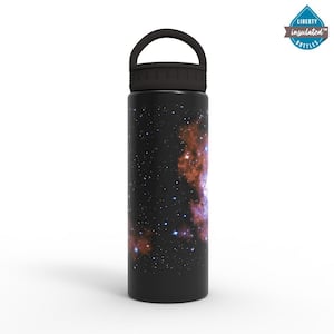 20 oz. Nebula Panther Black Insulated Stainless Steel Water Bottle with D-Ring Lid