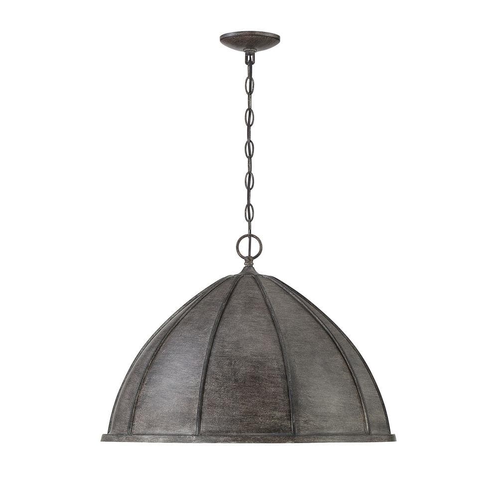 Laramie Gold and Walnut 16" Bowl Pendant Light