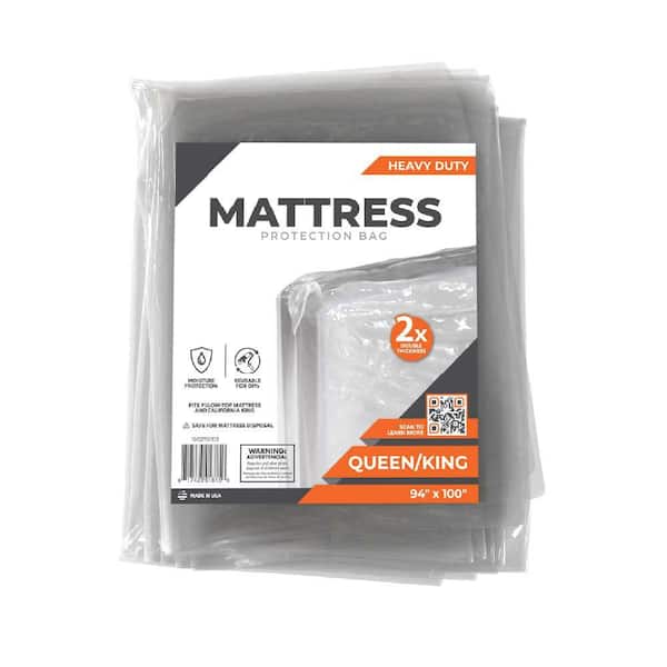 99 in. D x 77.5 in. H x 14 in. W Heavy-Duty Queen and King Mattress Bag 5 Pack