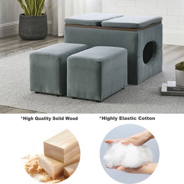 Foot Stool For Under Desk Solid Wood Ottoman Footstools Sofa Bench