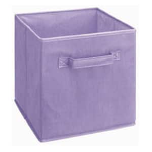 11 in. H x 10.5 in. W x 10.5 in. D Purple Fabric Cube Storage Bin