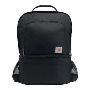 19 in. Insulated 24 Can Two Compartment Cooler Backpack Black OS