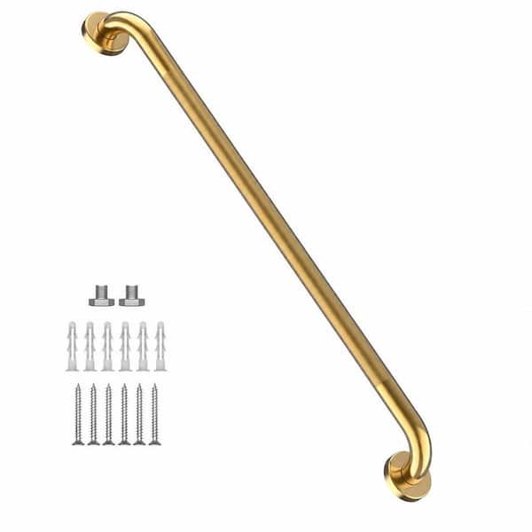 36 in. Anti Slip Grab Bar in Gold, Knurled Bathroom Balance Bar, Safety Hand Rail, Assist Bath Handle