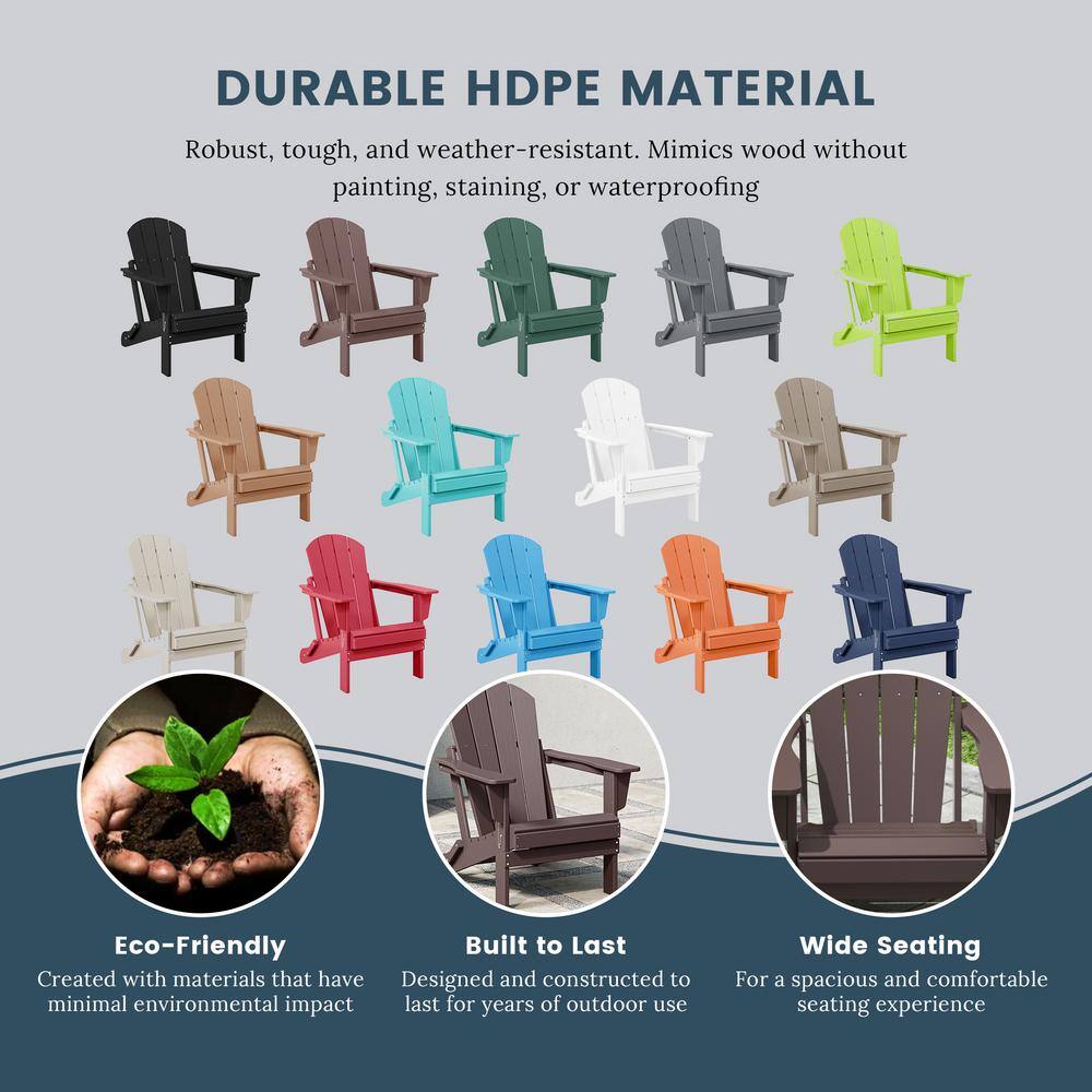 Dark Brown Moisture-Proof Finish Adirondack Chair Set of 2