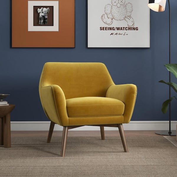 Ashcroft Furniture Co Perry Gold Velvet Arm Chair HMD00400 - The
