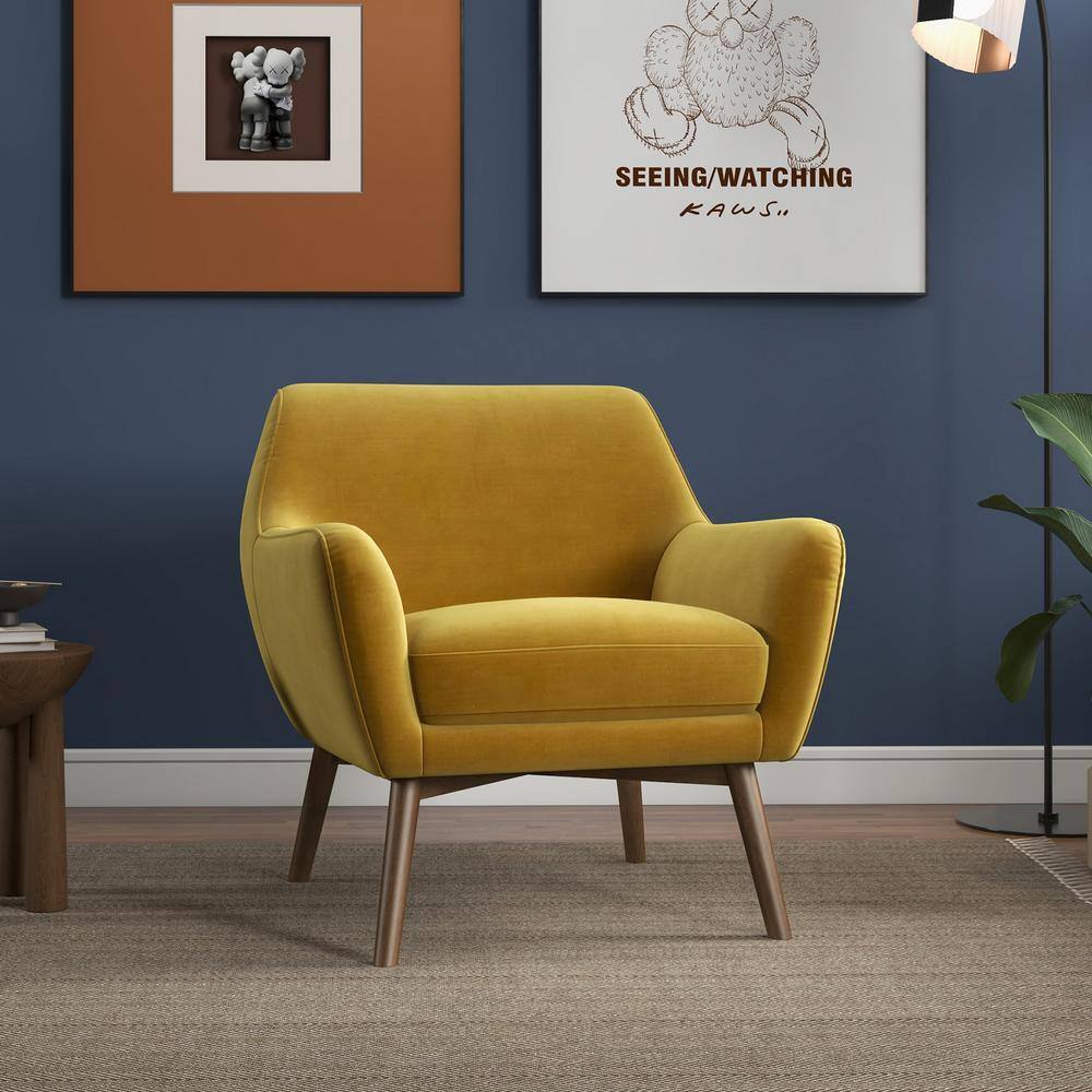 Ashcroft Furniture Co Perry Gold Velvet Arm Chair HMD00400 - The