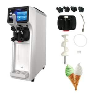 Commercial Soft Ice Cream Maker 2.6-5.3 Gal. Per Hour Frozen Yogurt Machine 1000-Watt Countertop Soft Serve Machine