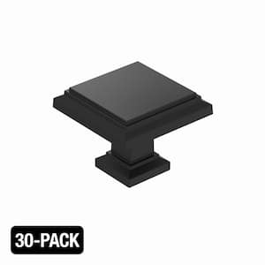 30-Pack Carrington 1-1/4 in. (32mm) Classic Matte Black Square Cabinet Knobs