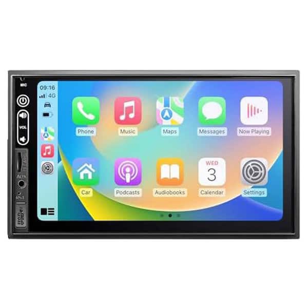 Double Din Car Stereo Audio Receiver Wireless Apple CarPlay Android Auto 7in Touch Screen Bluetooth FM Radio