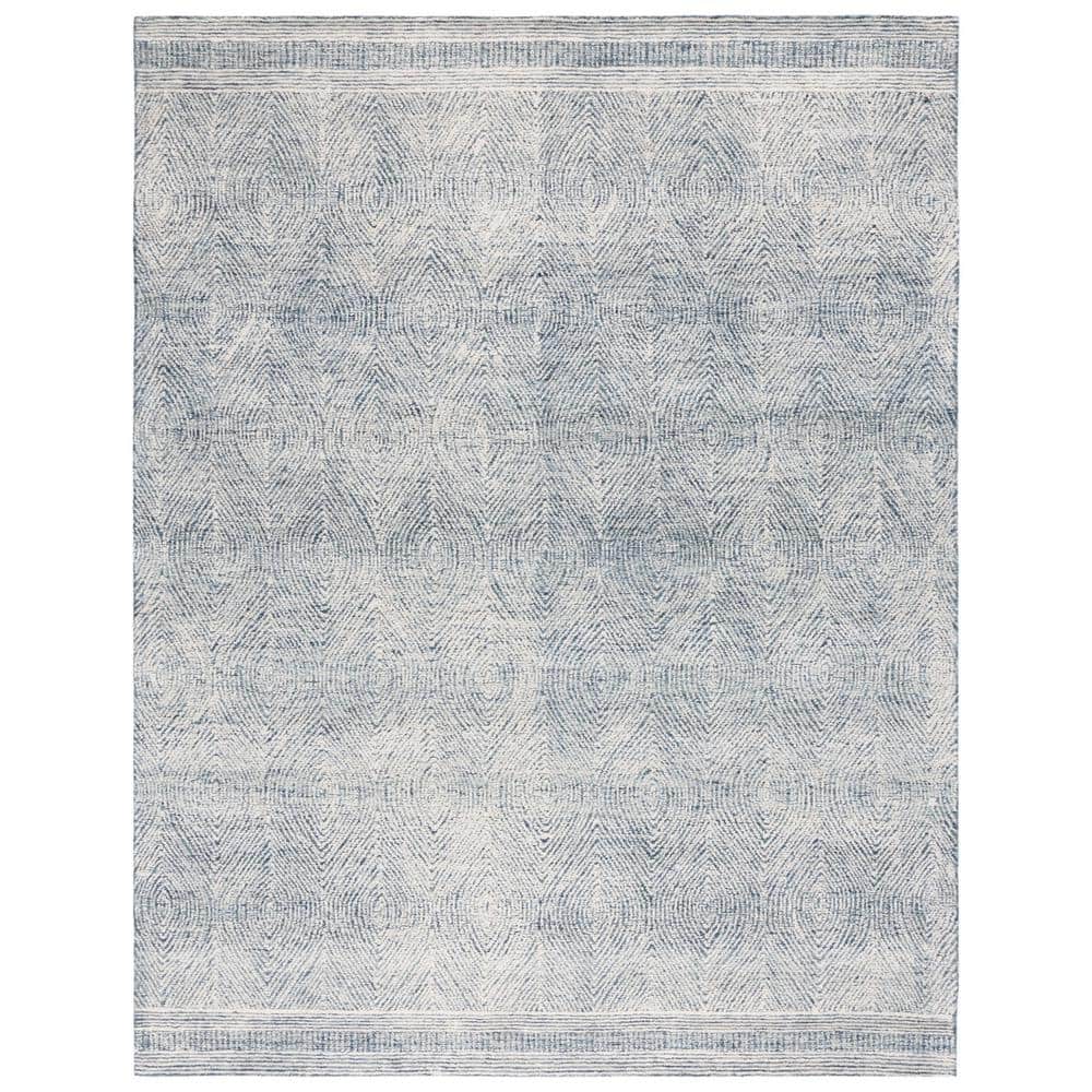 Abstract Ivory/Navy 8 ft. x 10 ft. Geometric Area Rug