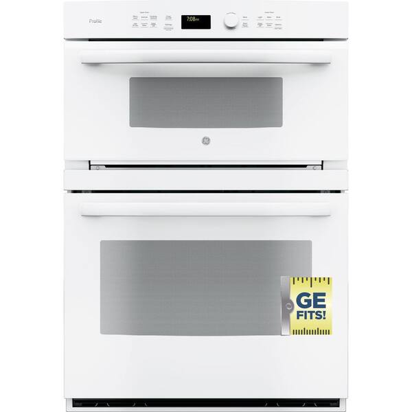 Ge Profile 30 In Double Electric Wall Oven With Convection Self Cleaning And Built Microwave White Pt7800dhww The Home Depot - Ge Profile 30 Built In Double Electric Convection Wall Oven