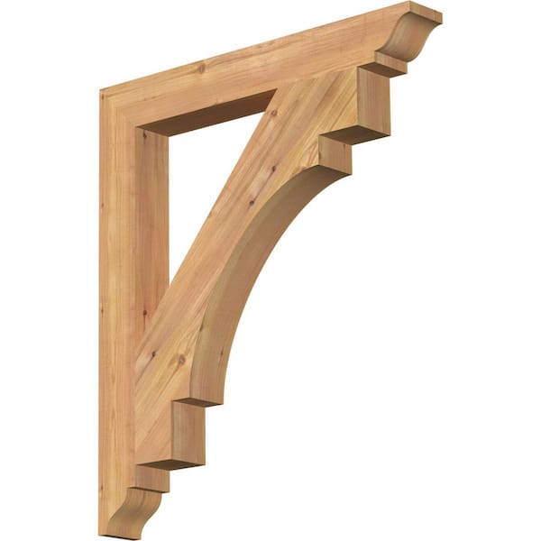 Ekena Millwork 3.5 in. x 32 in. x 28 in. Western Red Cedar Merced Traditional Smooth Bracket