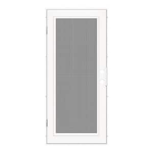 Full View 36 in. x 80 in. Right-Hand/Outswing Black Aluminum Security Door with Meshtec Screen