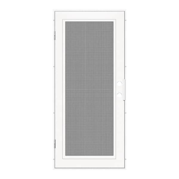 Unique Home Designs Full View 36 in. x 80 in. Right-Hand/Outswing Black Aluminum Security Door with Meshtec Screen