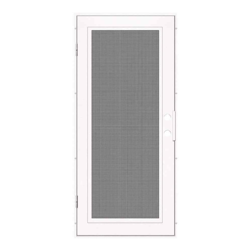 Full View 32 in. x 80 in. Right-Hand/Outswing White Aluminum Security Door with Meshtec Screen -  Unique Home Designs, 3S0000DL2WT00A