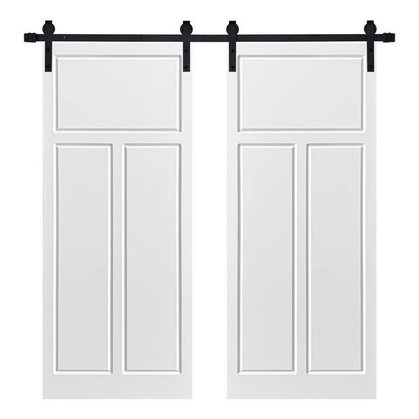 AIOPOP HOME Modern 3-Panel Designed 64 in. x 80 in. MDF Panel White ...